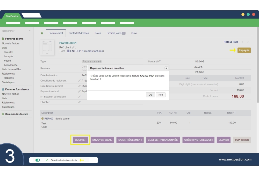 Permissions Dé-valider