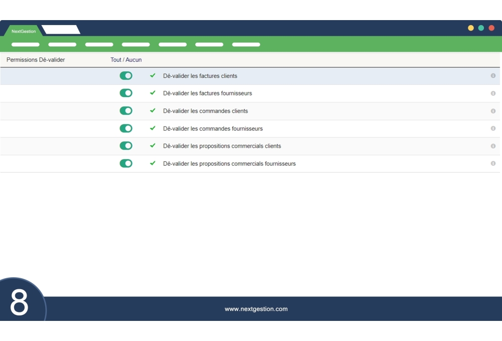 Permissions Dé-valider