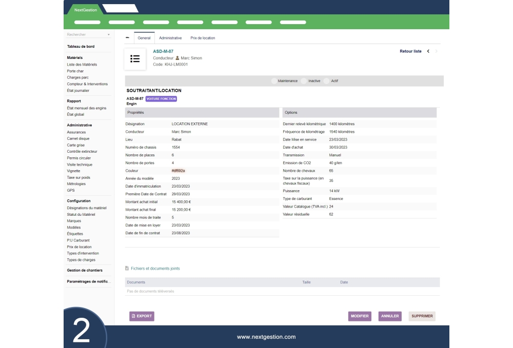 Parque de Equipamiento Avanzado: flota y máquinas