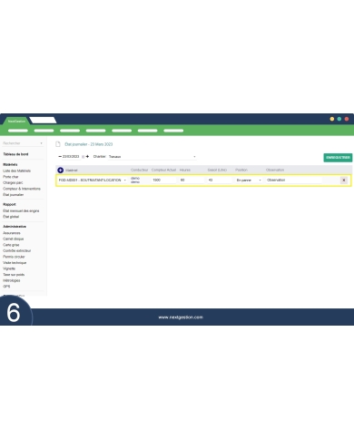 Advanced Equipment Park: fleet and machines
