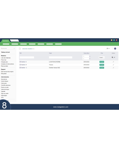 Parc Matériel Avancée: flotte et engins