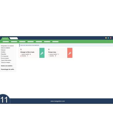 Parc Matériel Avancée: flotte et engins
