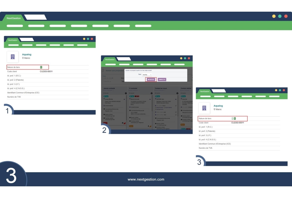 Kanban de suivi des prospections