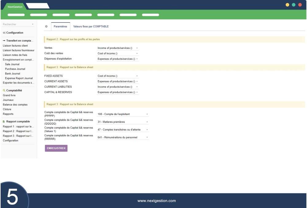 Rapports de comptabilité