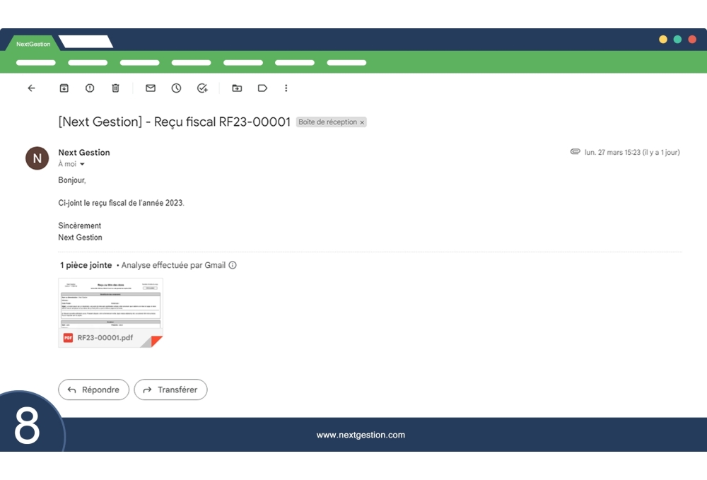 Reçu fiscal - CERFA