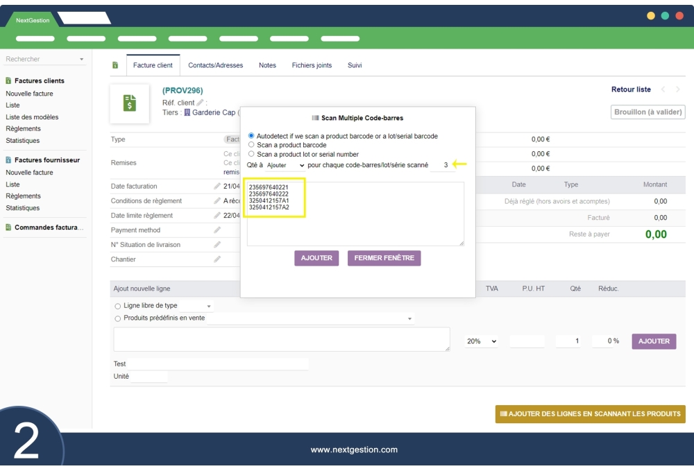 Scan de codes-barres multiples