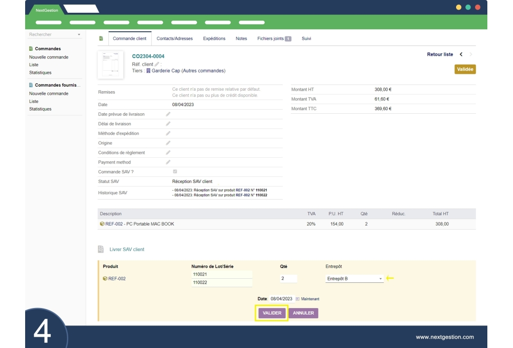 Module SAV Commandes