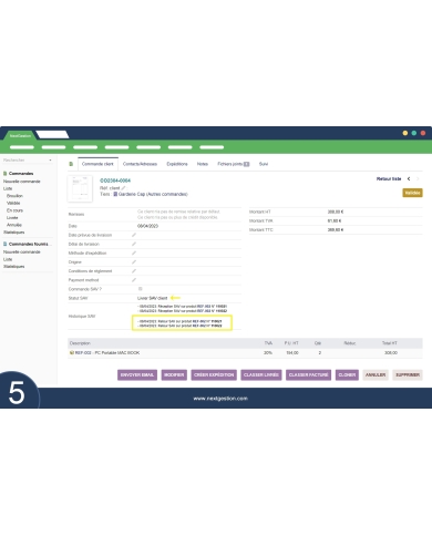 After-sales module Orders