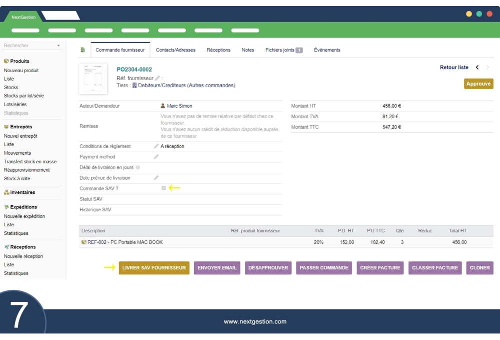 Modulo post-vendita Ordini