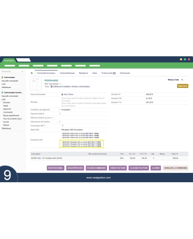 After-sales module Orders