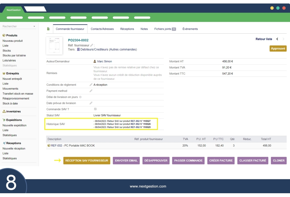 After-Sales-Modul Bestellungen