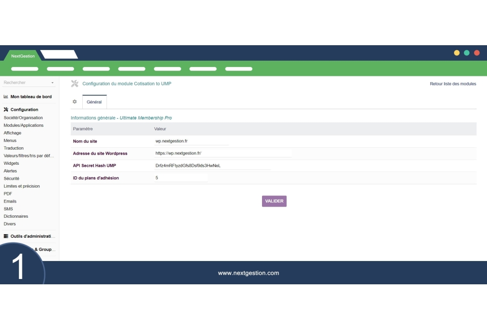 Modulo "Quota di adesione a UMP Ultimate Membership Pro" per Dolibarr