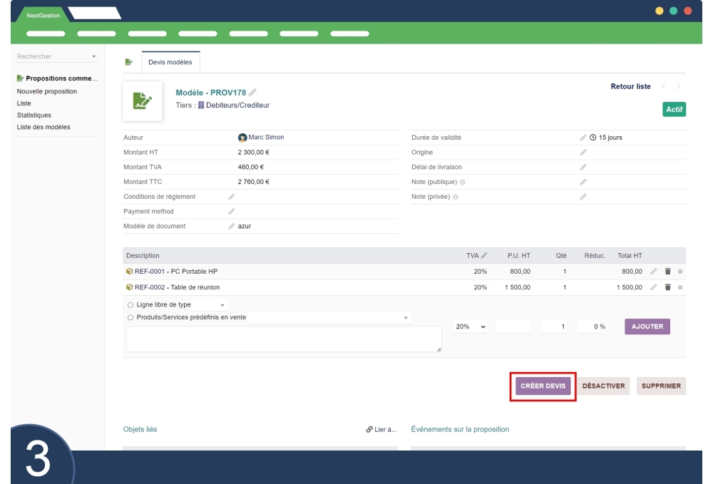 Propuesta predefinida