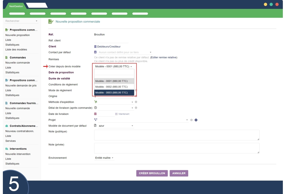 Propuesta predefinida