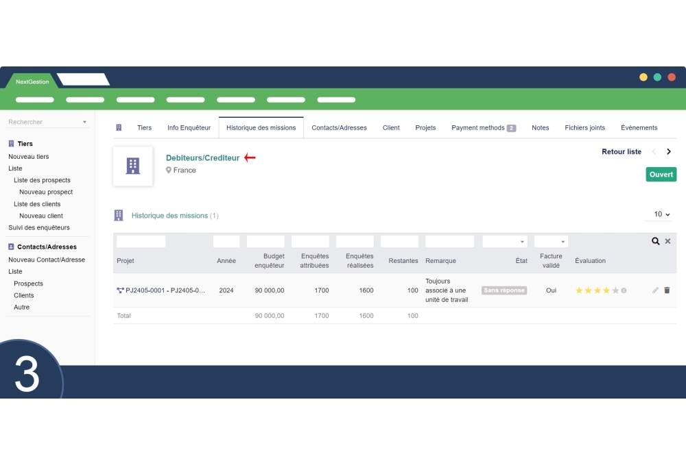 Suivi des enquêteurs