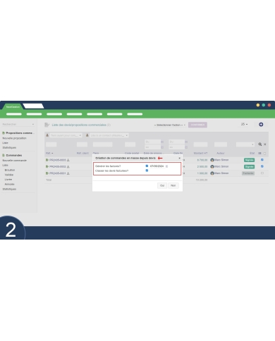Création de commandes en masse depuis devis