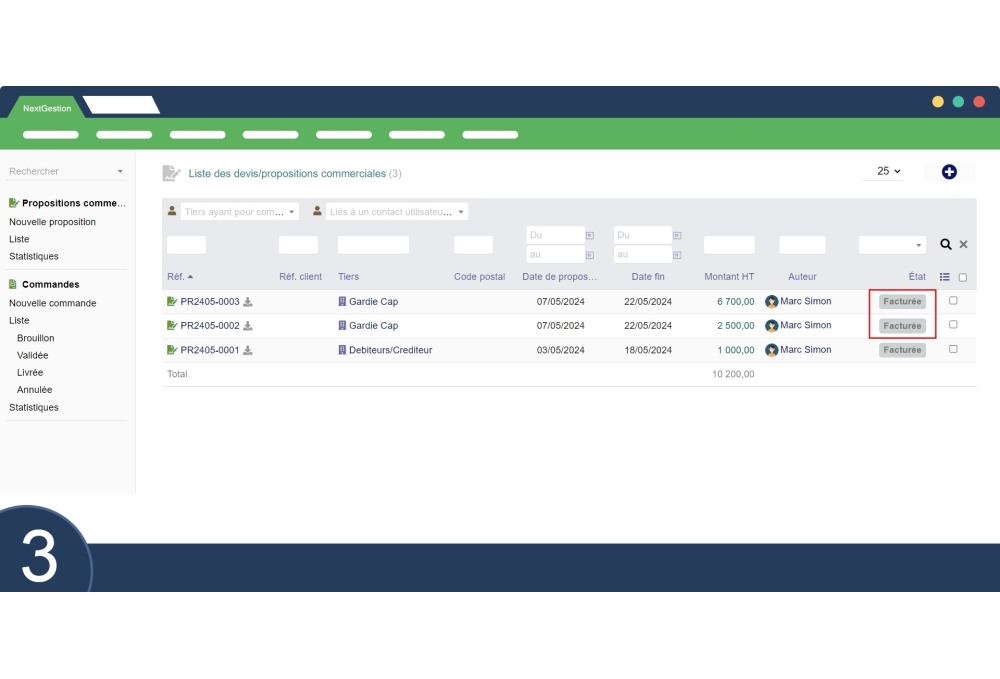 Création de commandes en masse depuis devis