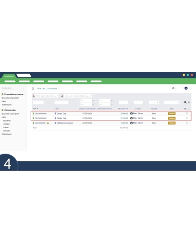 Création de commandes en masse depuis devis