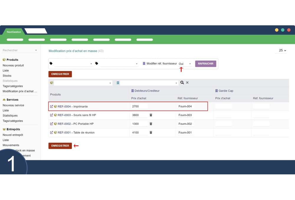 Modifica dei prezzi di acquisto in blocco