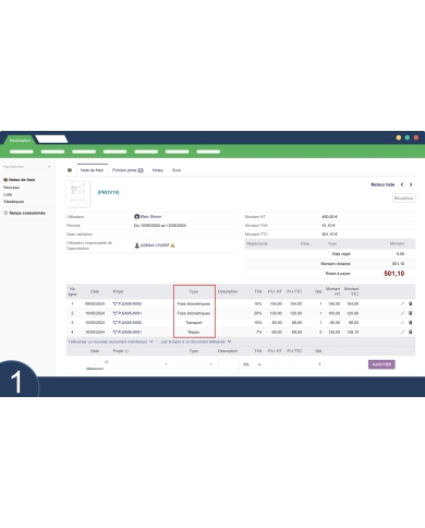 Modul für Buchhaltungskostencodes