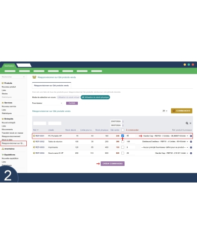 Reponer según la cantidad de productos vendidos