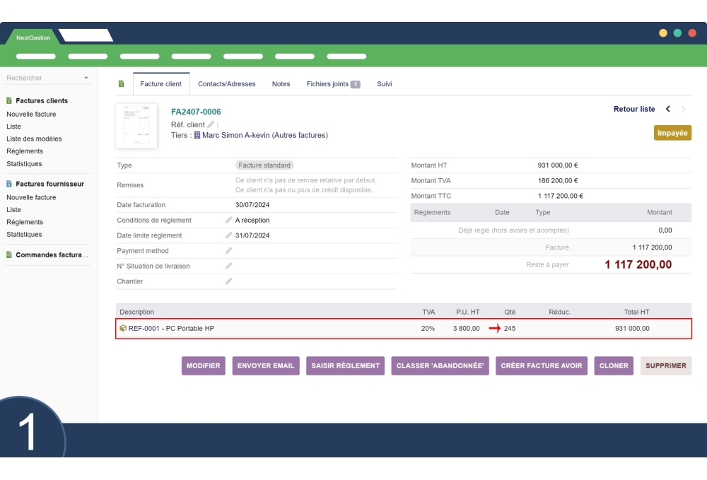 Auffüllen nach Menge der verkauften Produkte