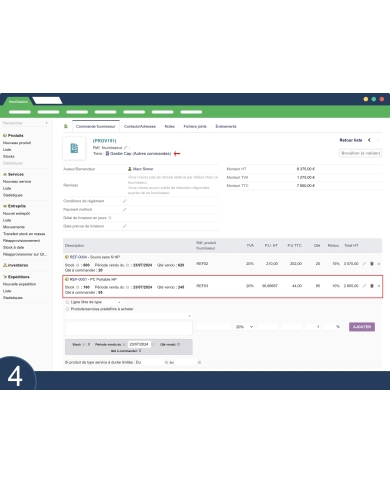 Reponer según la cantidad de productos vendidos