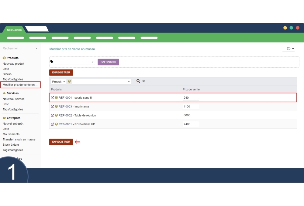 Bulk Modify Sales Price