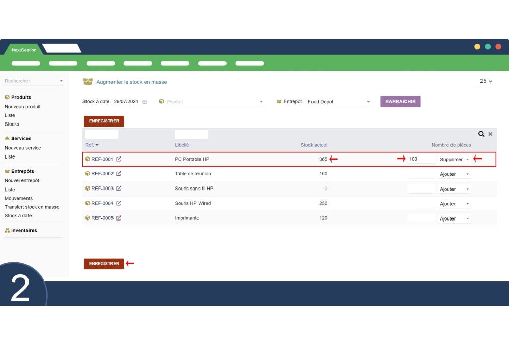 Erhöhen Sie den Lagerbestand in großen Mengen