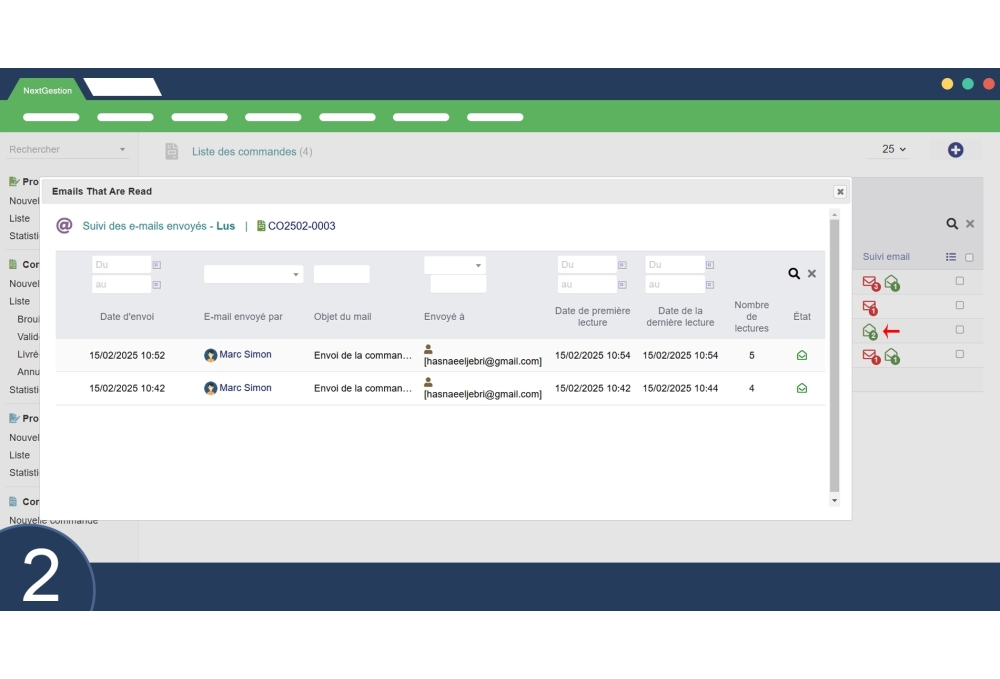Monitoraggio delle e-mail inviate