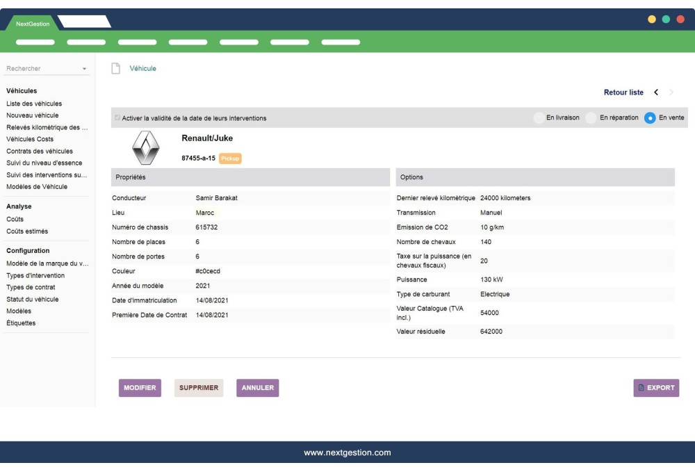 Parc Automobile - Dolibarr