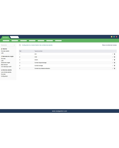 Advanced management of employee contracts - Editions