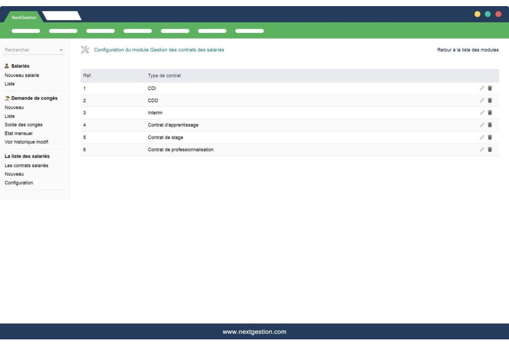 Gestion Avancée des contrats salarié - Editions