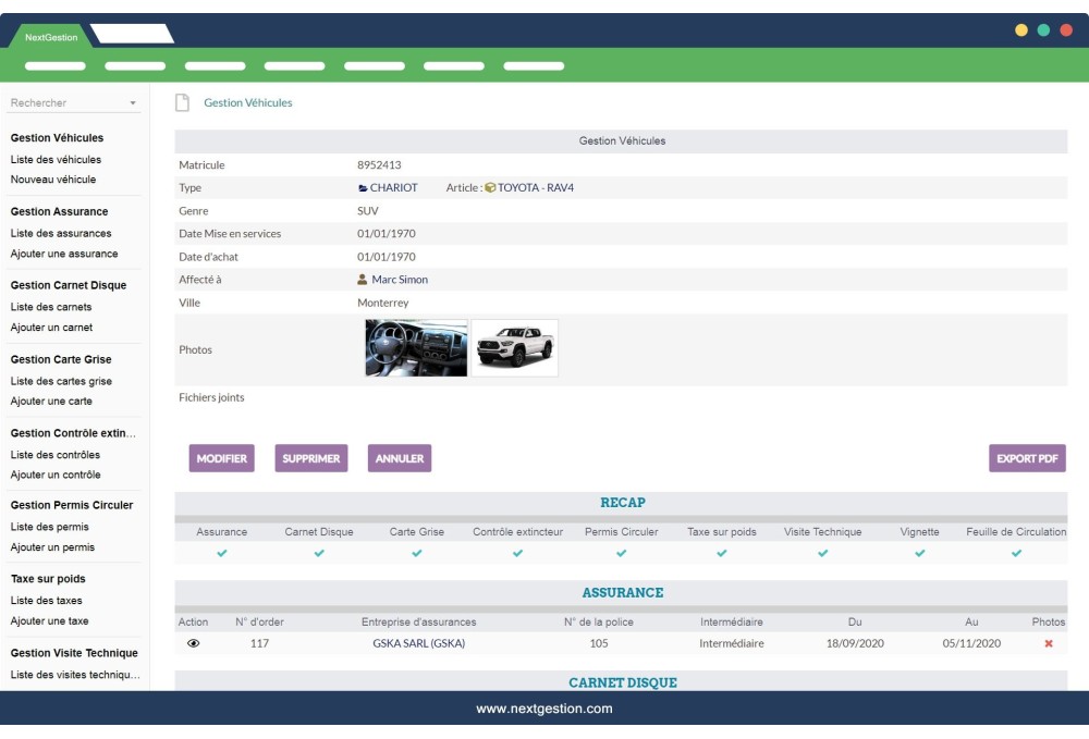 Vehicle Management Module of a company